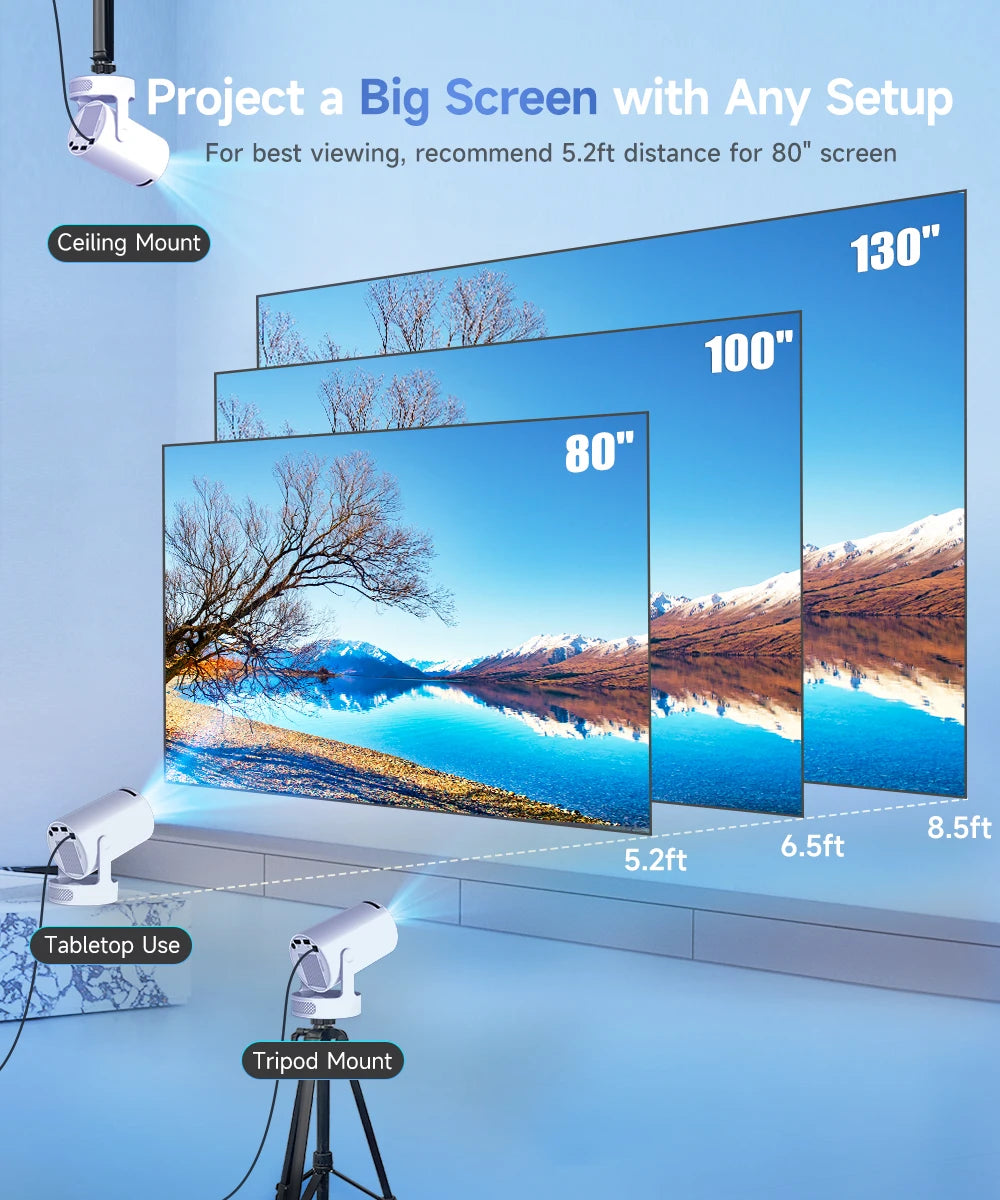 CineMini Pro+ 4K - Przenośny Projektor Android 8000 Lumenów